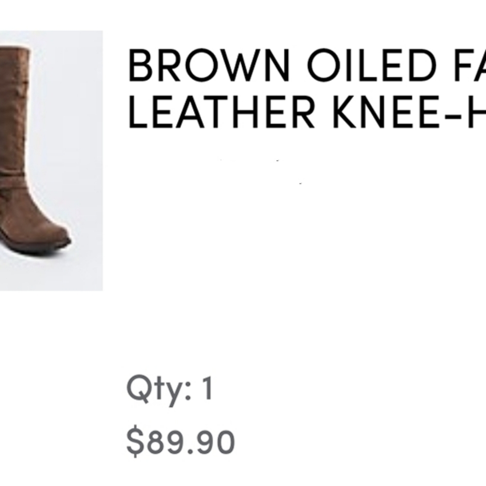 COPY - Torrid Brown Oiled Faux Leather Knee High Boots